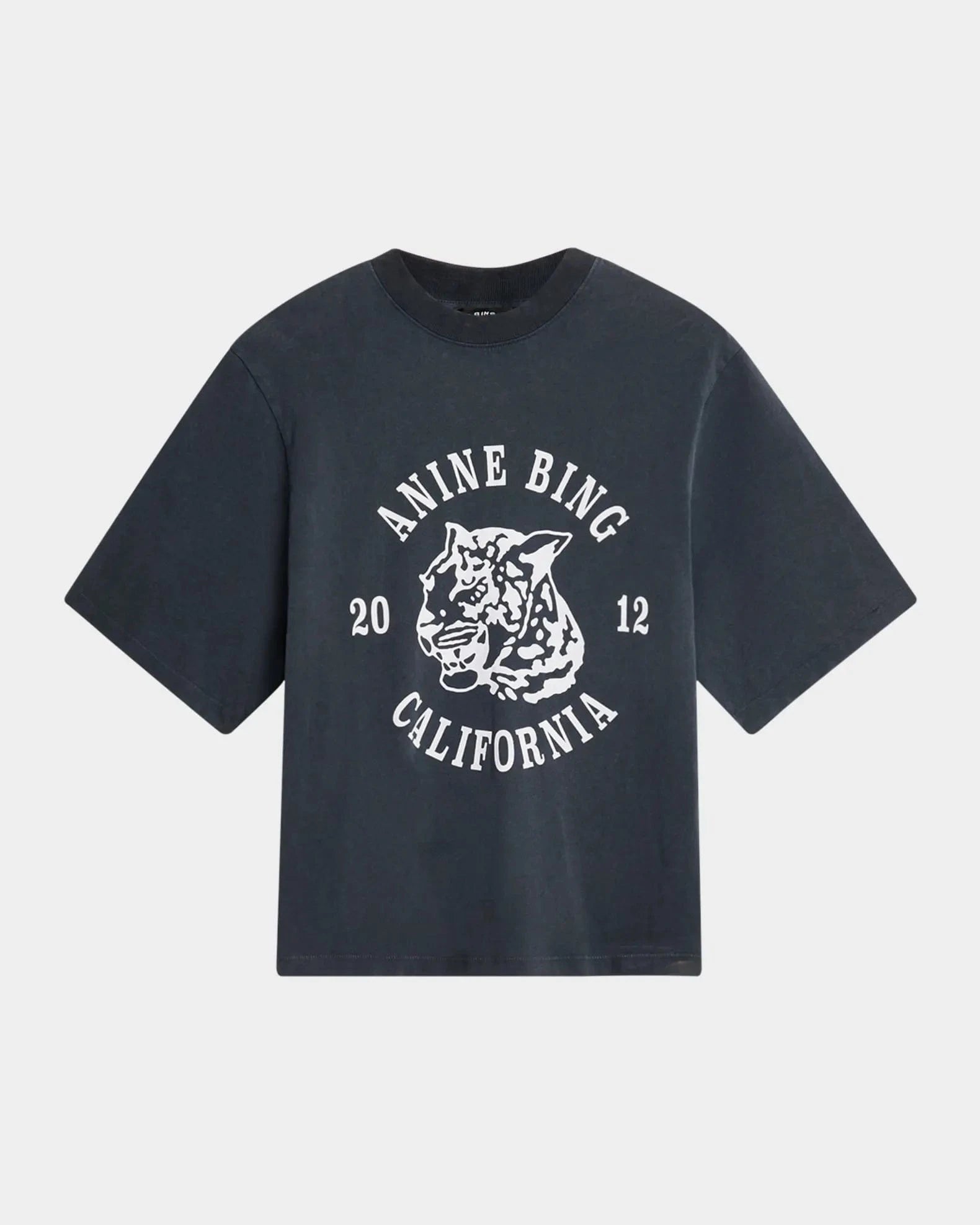 Anine Bing Tees Anine Bing | Avi Tee Collegiate Leopard - Washed Charcoal