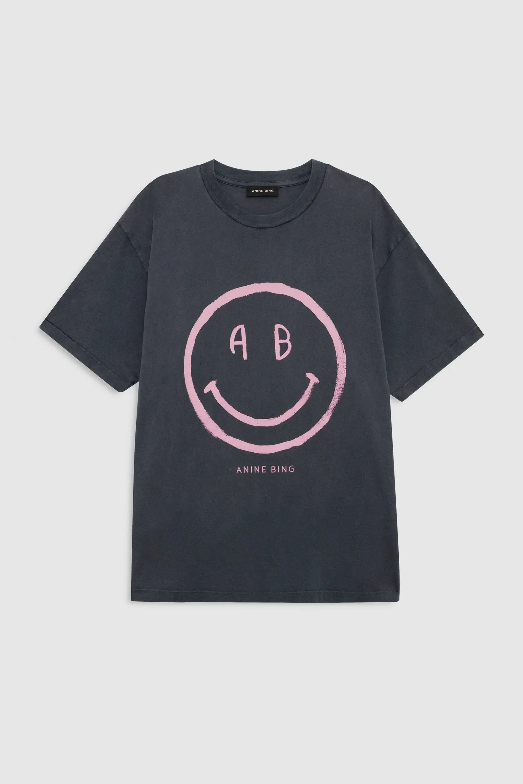 Anine Bing Tees Cade Tee Smiley - Washed Grey