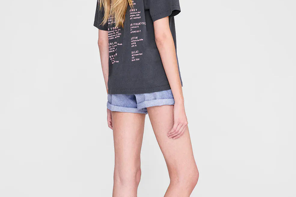 Anine Bing Tees Cade Tee Smiley - Washed Grey