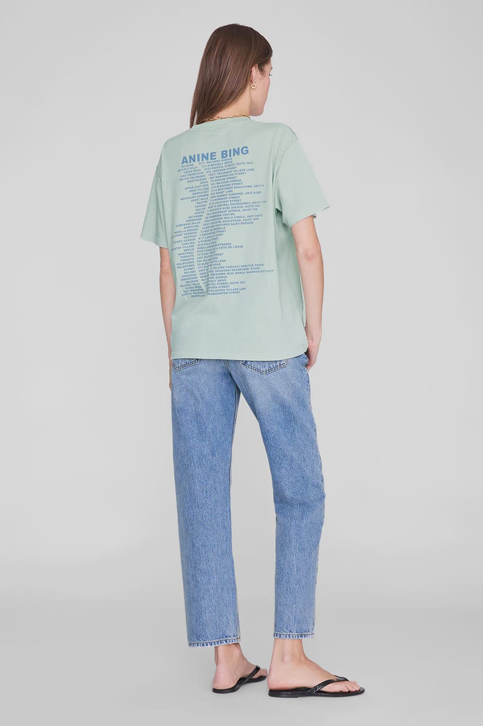 Anine Bing Tees Cade Tee Wave - Washed Seafoam