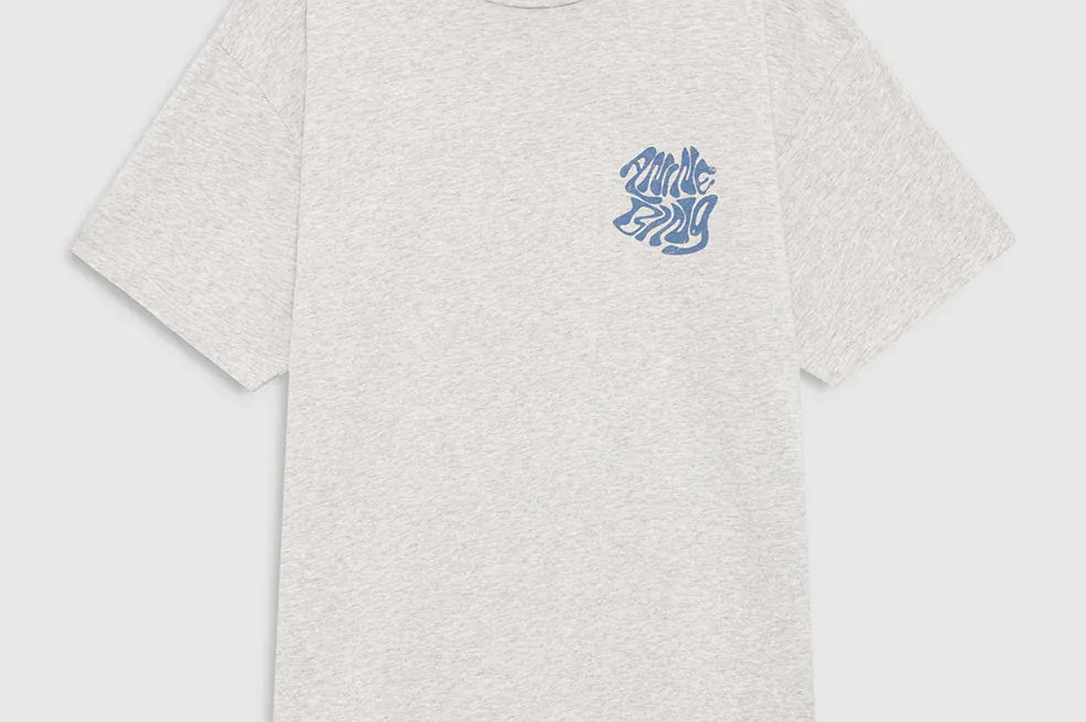 Anine Bing Tees Cade Wave Tee - Heather Grey