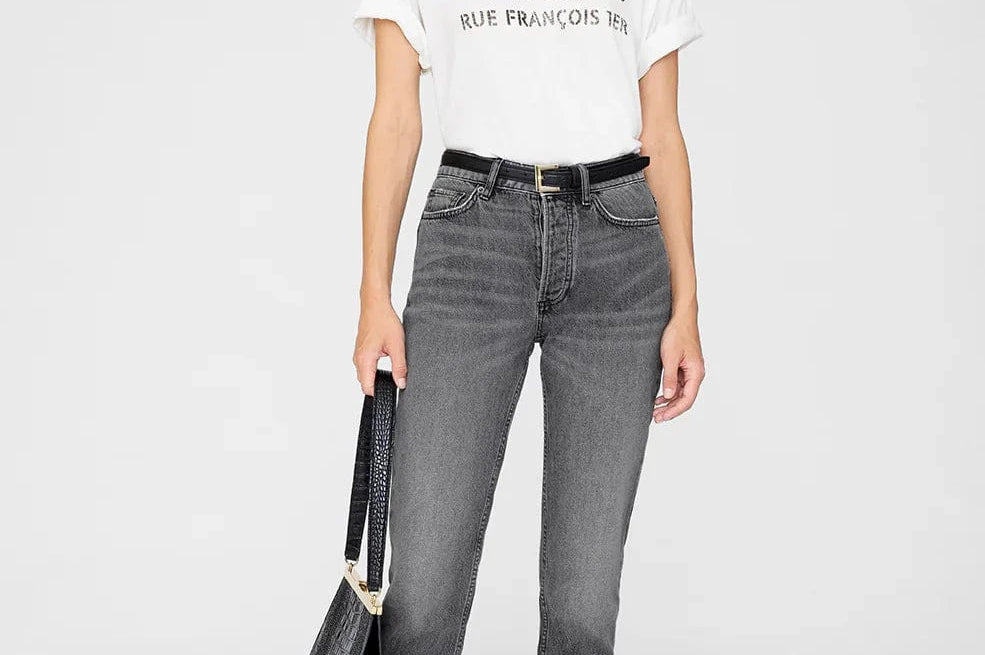 Anine Bing Tees Cohen Tee Paris Stencil - Ivory