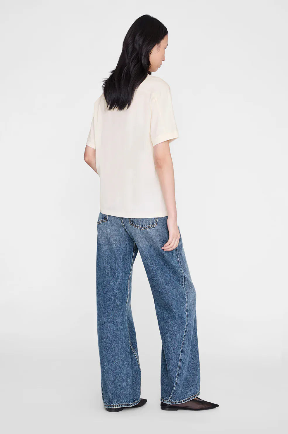 Anine Bing Tees Jaylin Tee Collegiate - Cream