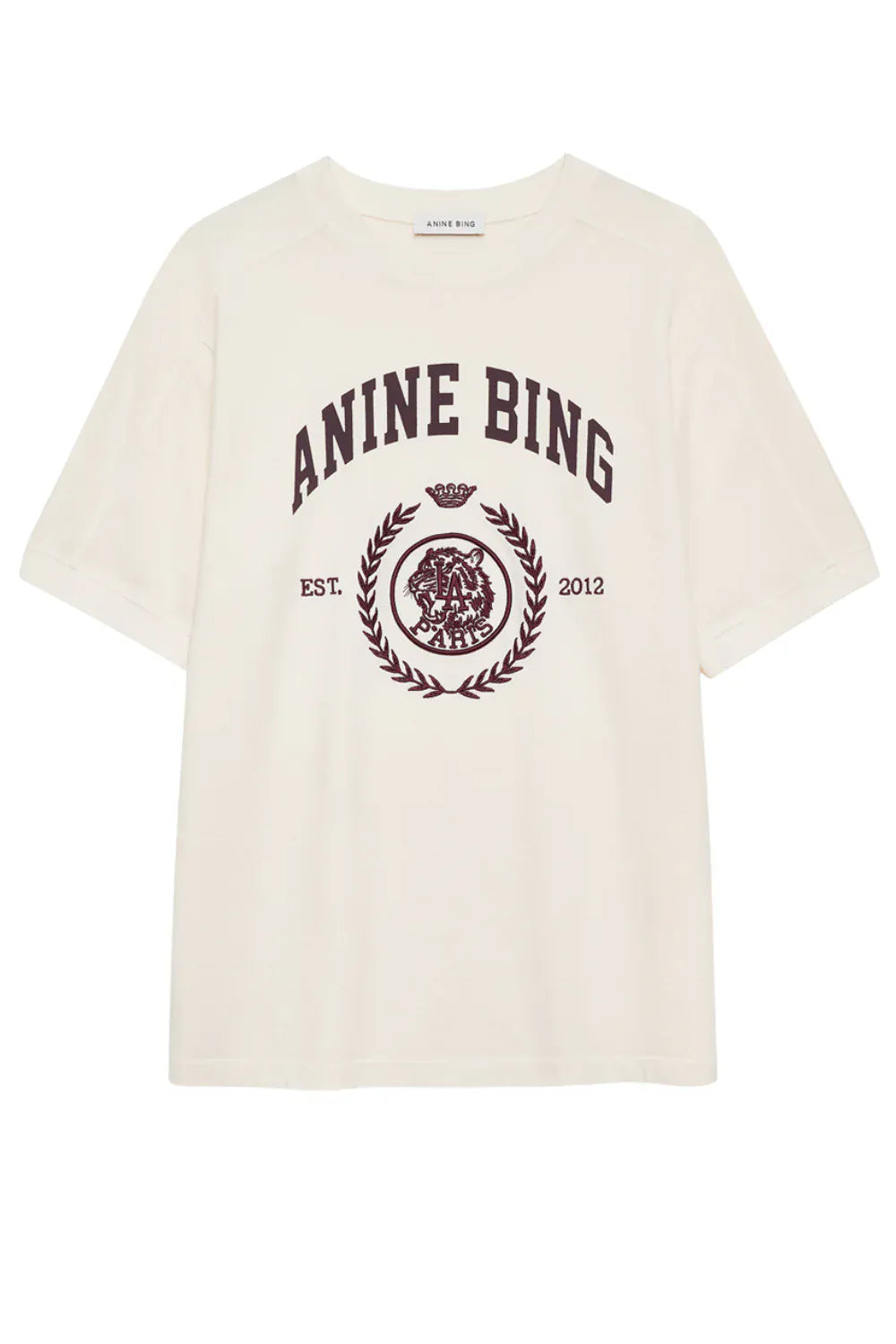 Anine Bing Tees Jaylin Tee Collegiate - Cream