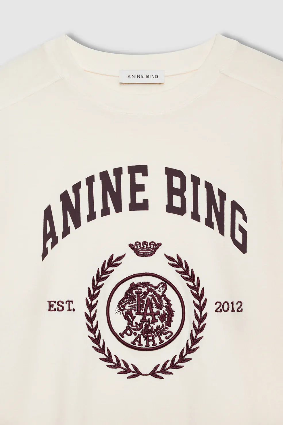 Anine Bing Tees Jaylin Tee Collegiate - Cream