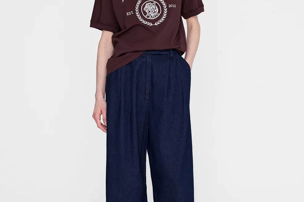Anine Bing Tees Jaylin Tee Collegiate - Fig