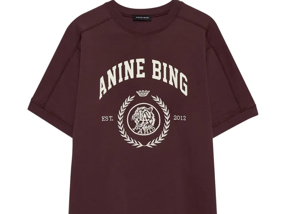 Anine Bing Tees Jaylin Tee Collegiate - Fig