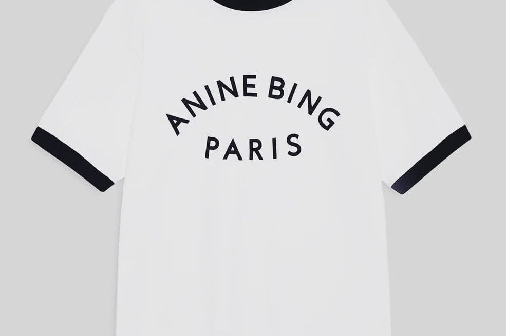 Anine Bing Tees Jaylin Tee Paris - Ivory *Pre-order*