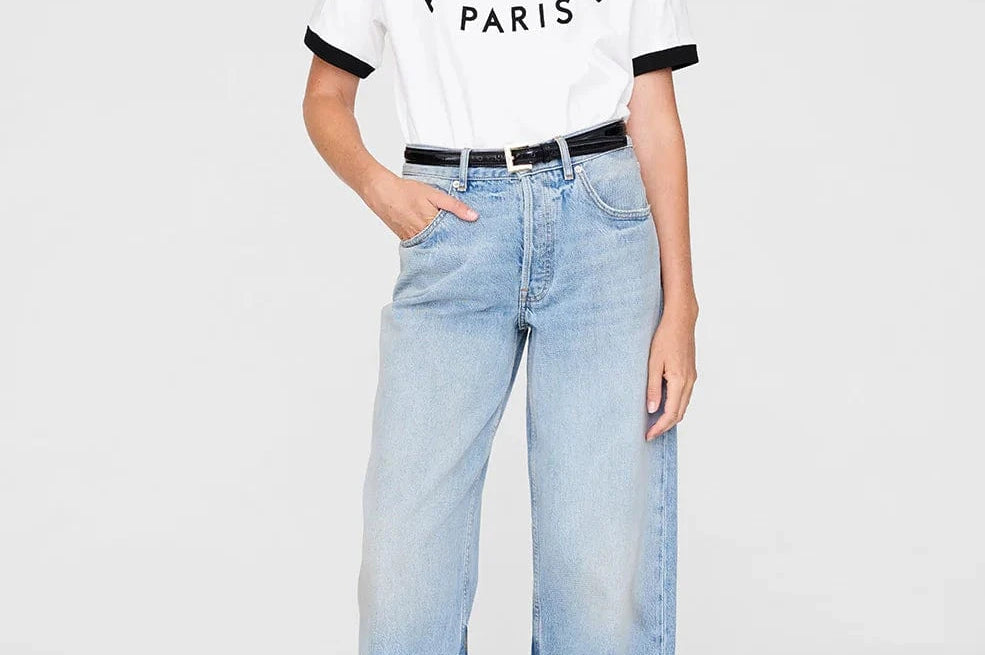 Anine Bing Tees Jaylin Tee Paris - Ivory *Pre-order*