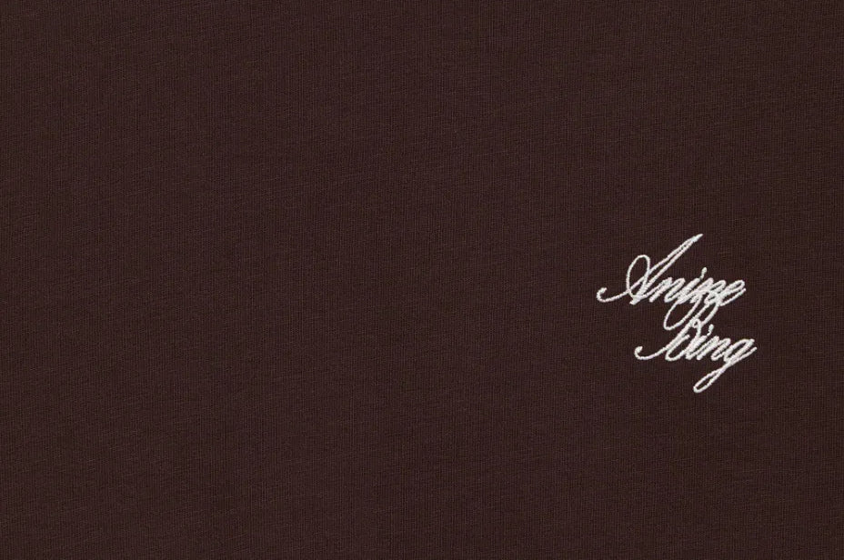 Anine Bing Tees Shelley Tee Monogram - Chocolate Brown