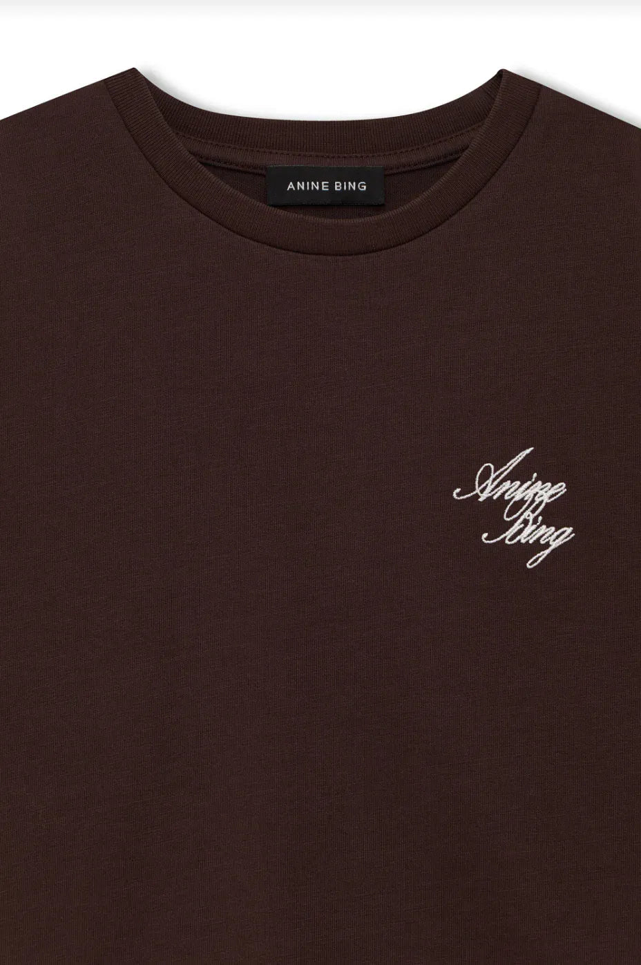 Anine Bing Tees Shelley Tee Monogram - Chocolate Brown