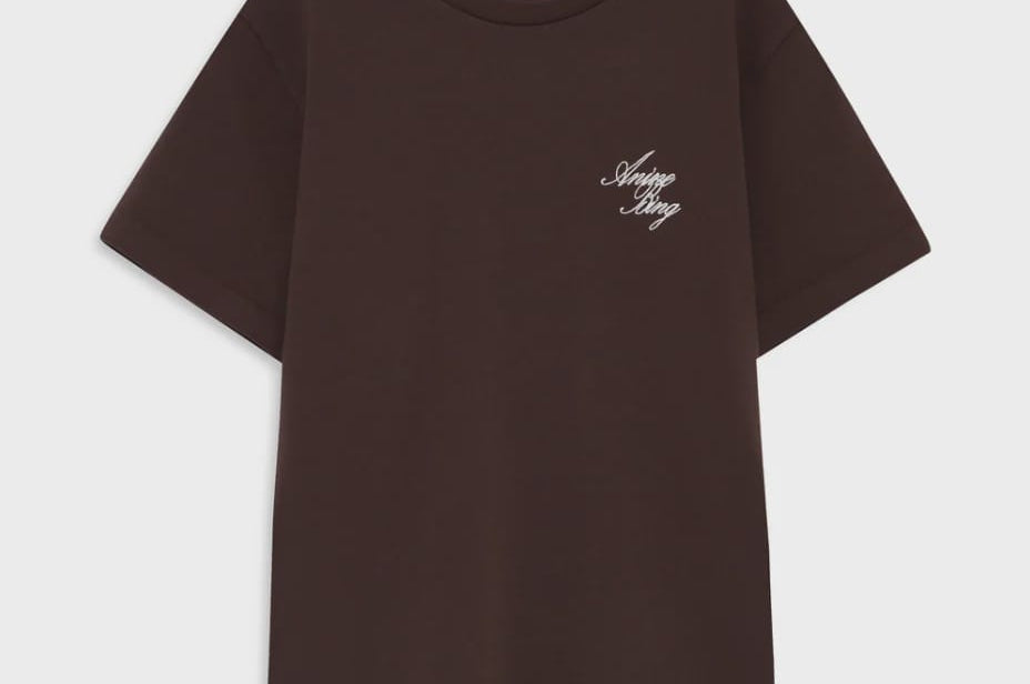 Anine Bing Tees Shelley Tee Monogram - Chocolate Brown