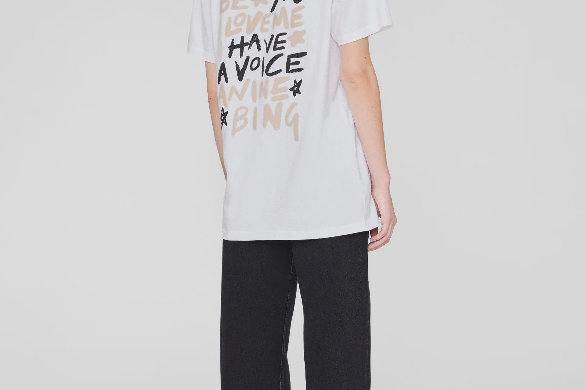 Anine Bing Tees Walker Tee Empowerment - Ivory