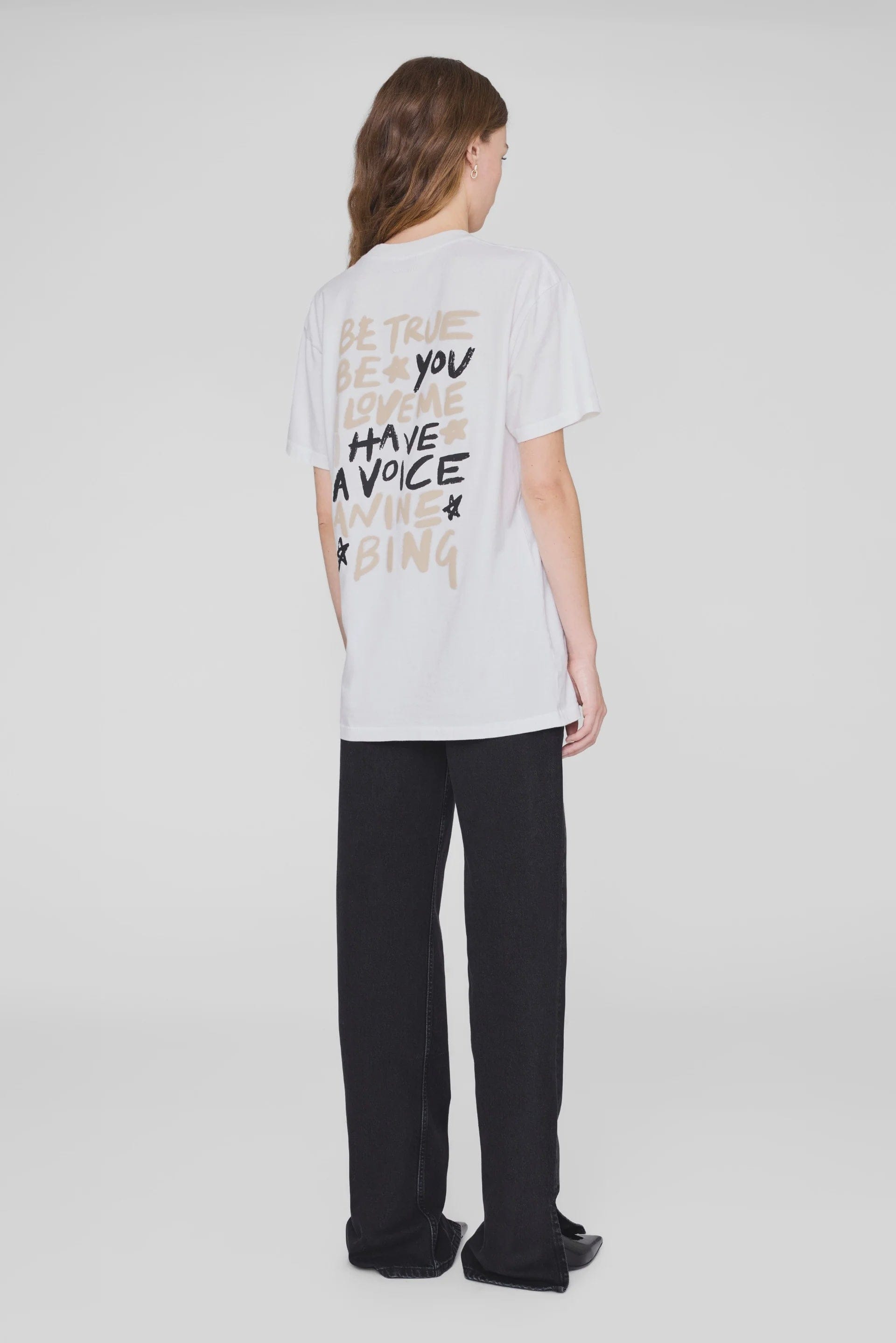 Anine Bing Tees Walker Tee Empowerment - Ivory