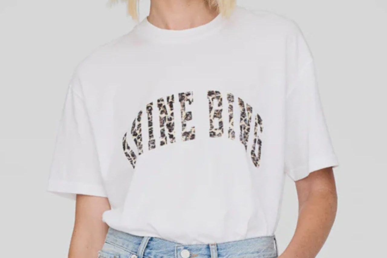 Anine Bing Tees Walker Tee - Leopard Ivory