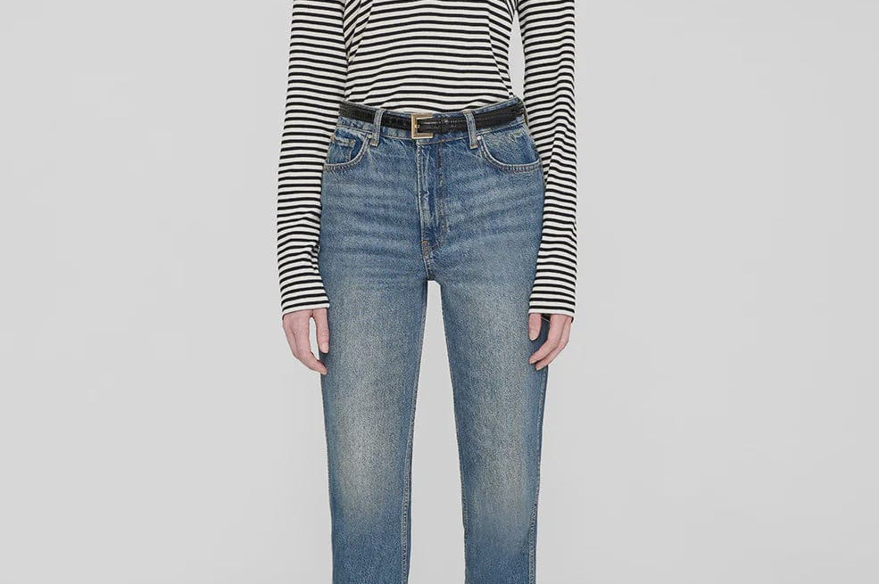 Anine Bing Tops Anine Bing | Alessia Long Sleeve Tee - Cream/Blk Stripe