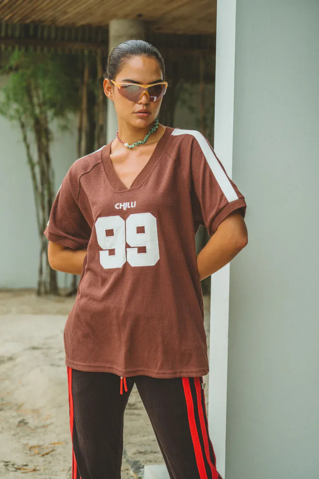 Araminta James Tees Chilli 99 Waffle Tee - Mocha