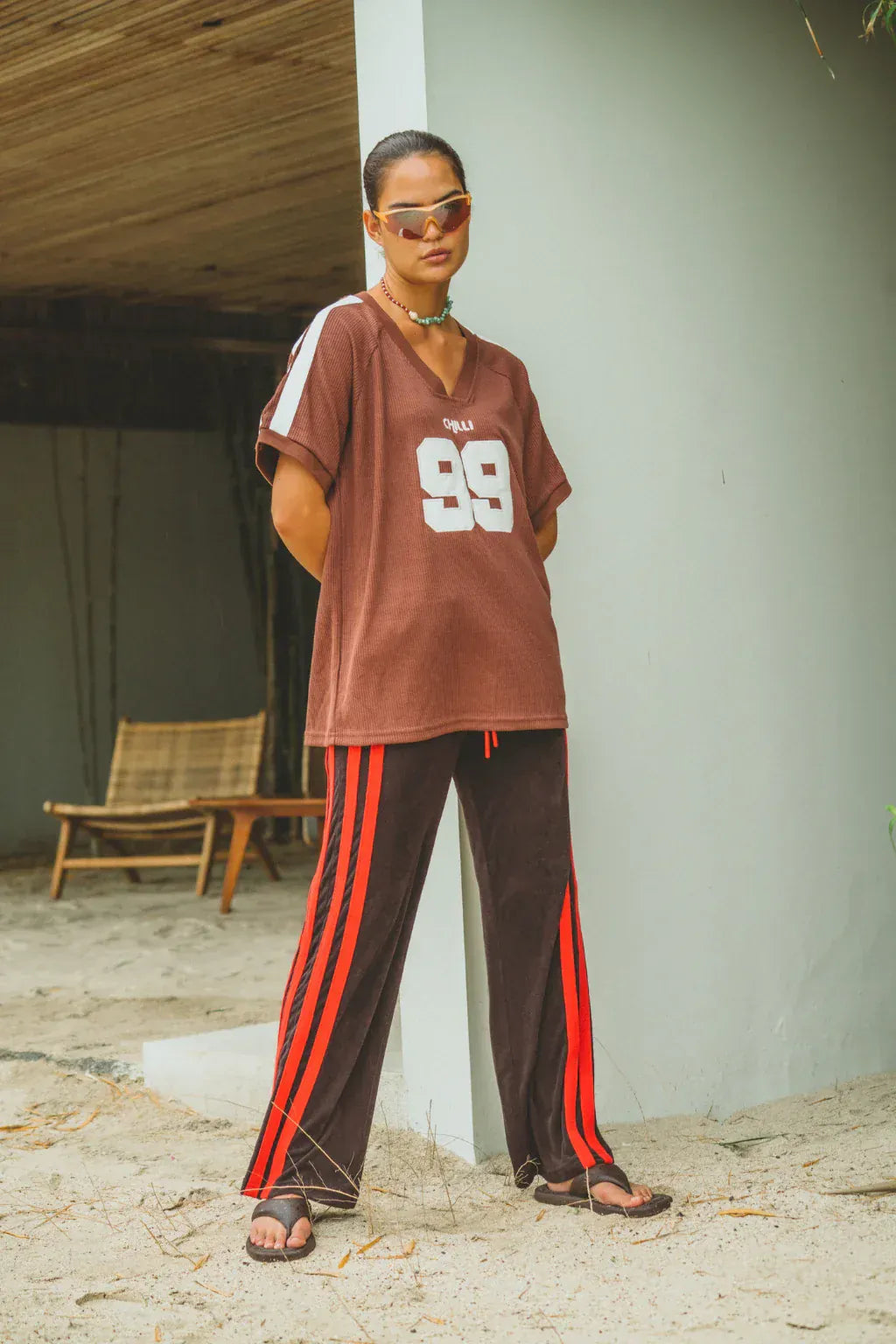Araminta James Tees Chilli 99 Waffle Tee - Mocha