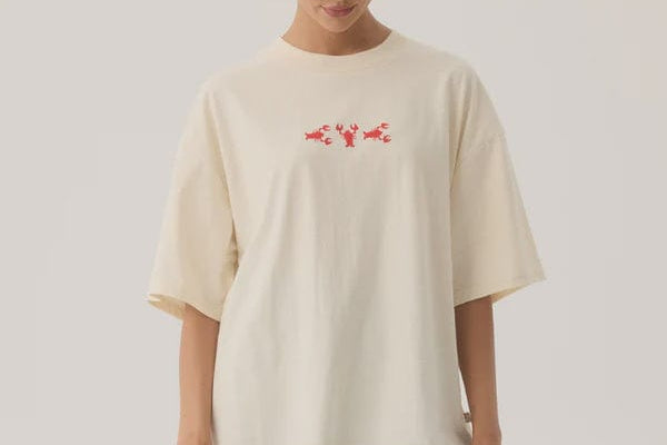 Araminta James Tees Lobster Oversized Tee - Natural