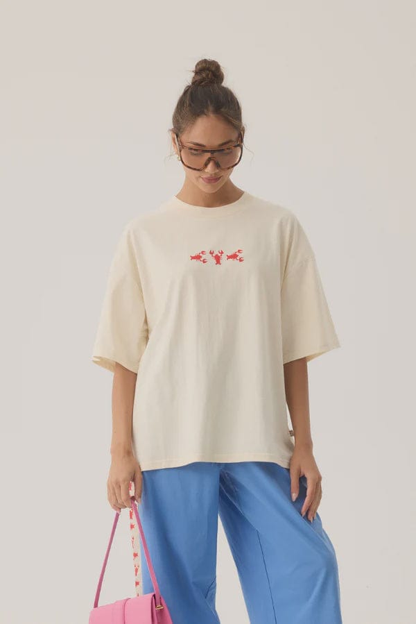 Araminta James Tees Lobster Oversized Tee - Natural