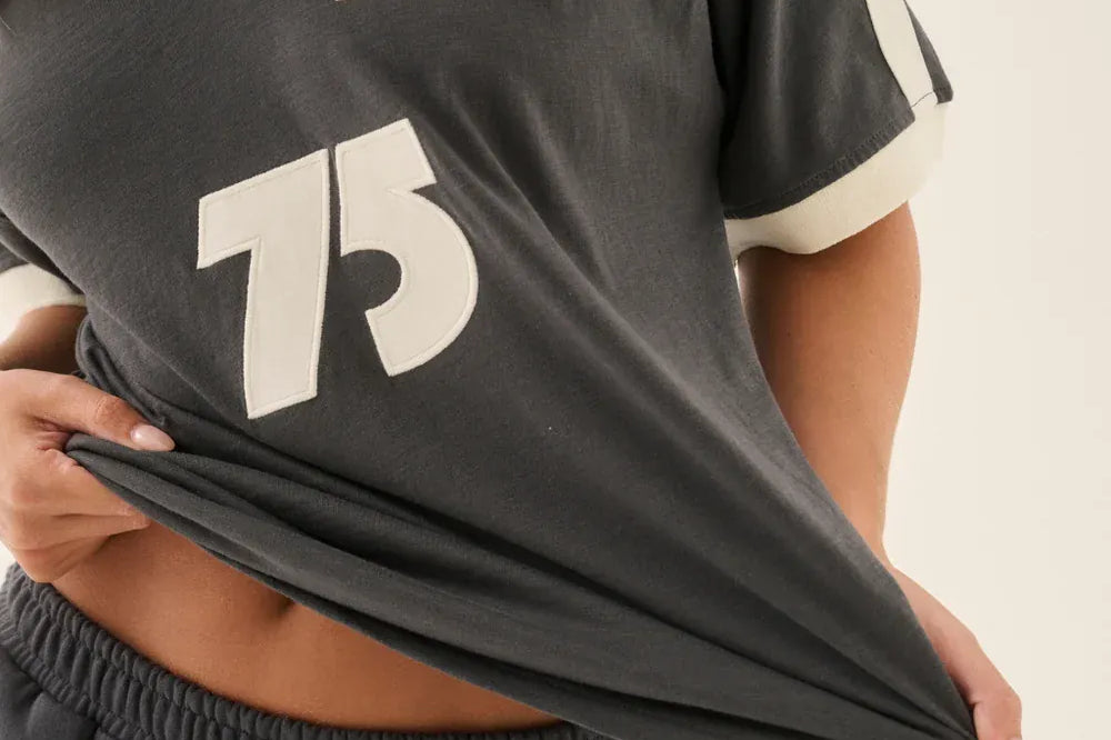 Araminta James Tees Motor Slub Tee - Washed Black