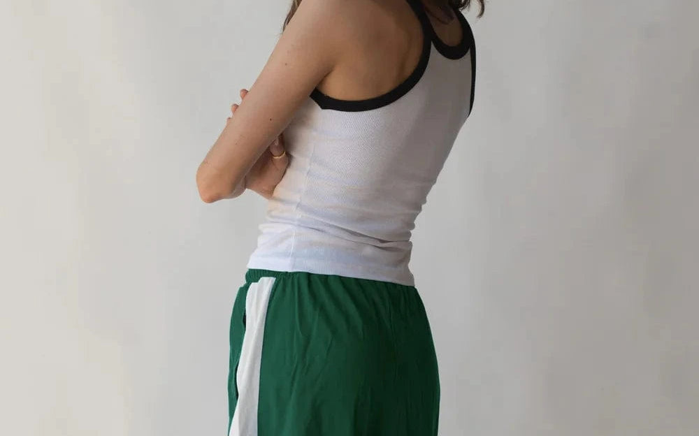 Araminta James Tops - Tanks Araminta James | Monogram Contrast Tank - Snow