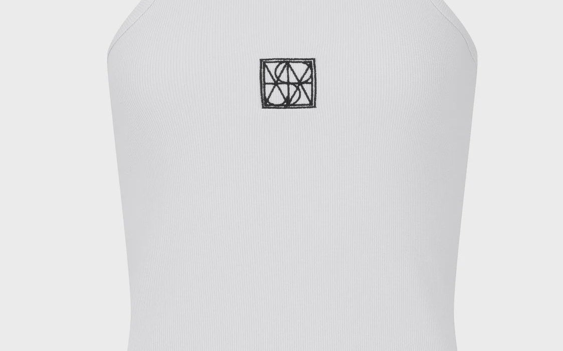Araminta James Tops - Tanks Araminta James | Monogram Tank - Snow