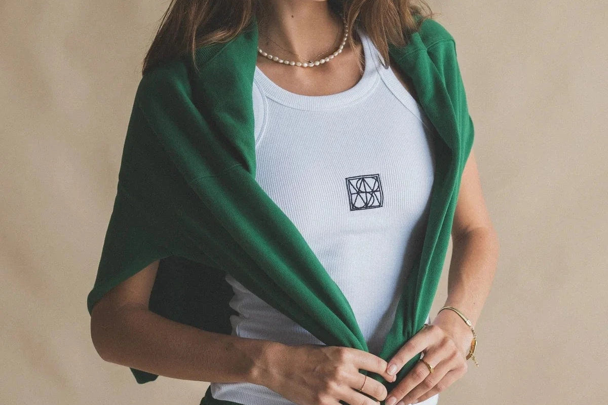 Araminta James Tops - Tanks Araminta James | Monogram Tank - Snow