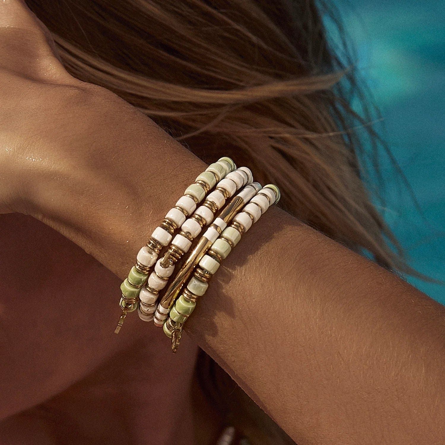 Arms Of Eve Bracelets Arms Of Eve | Skylar Ceramic and Gold Bracelet - Mint