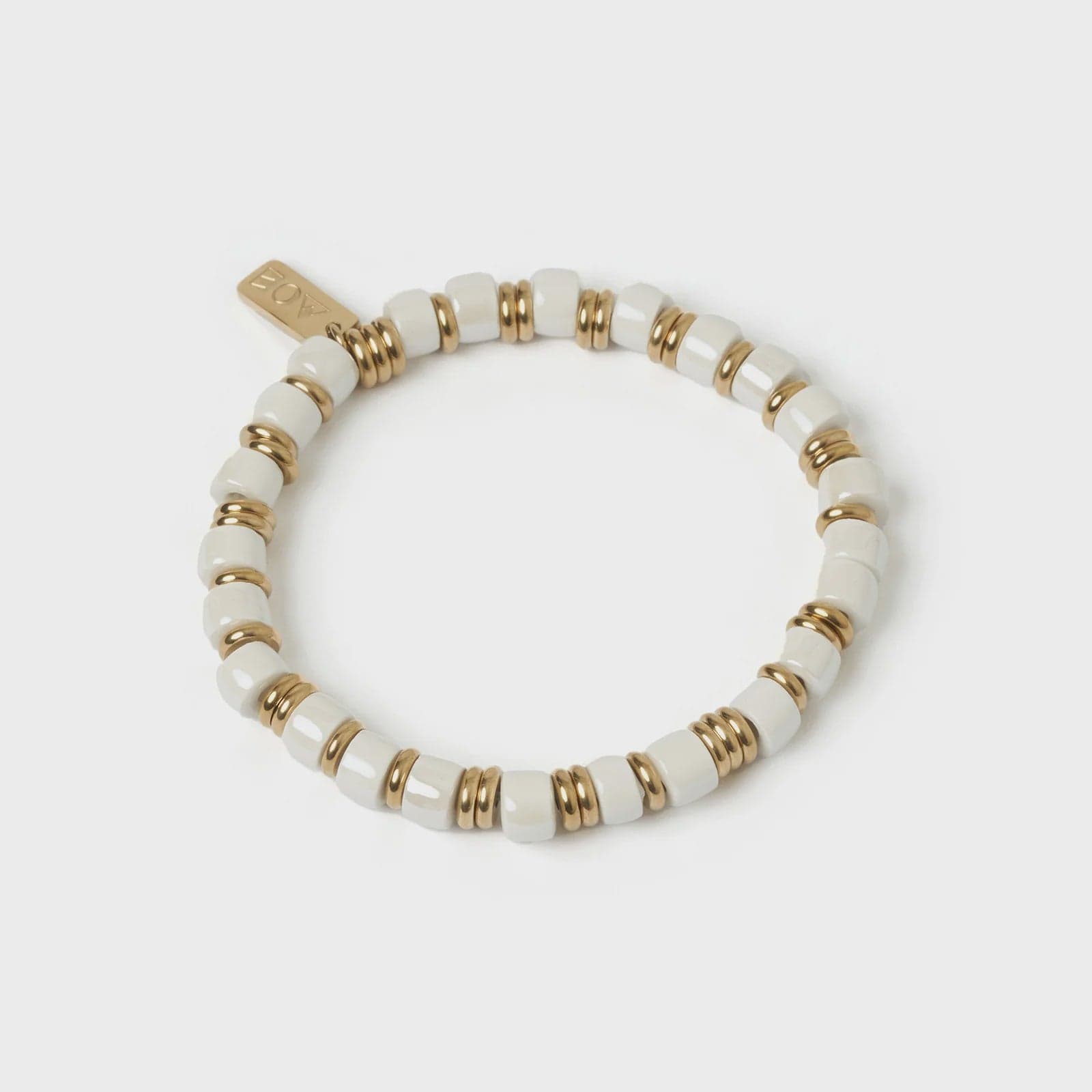Arms Of Eve Bracelets Arms Of Eve | Skylar Ceramic and Gold Bracelet - Vanilla