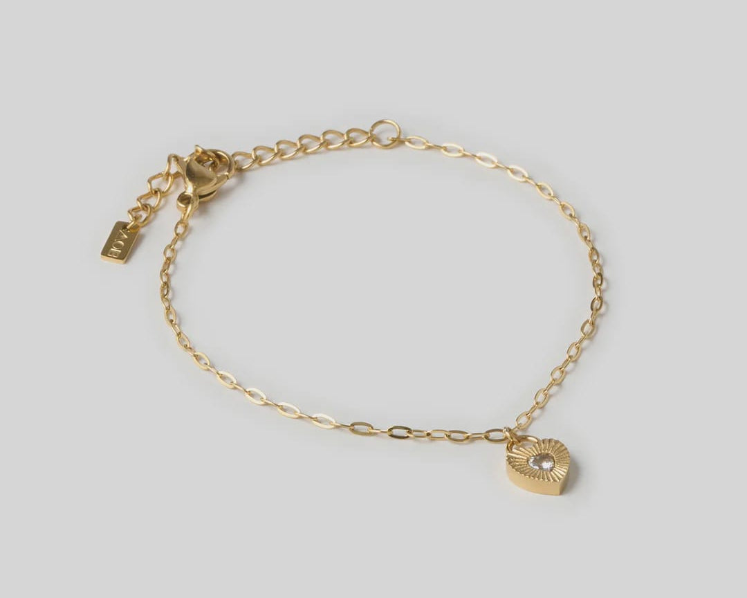Arms Of Eve Bracelets Ruby Heart Bracelet - Stone