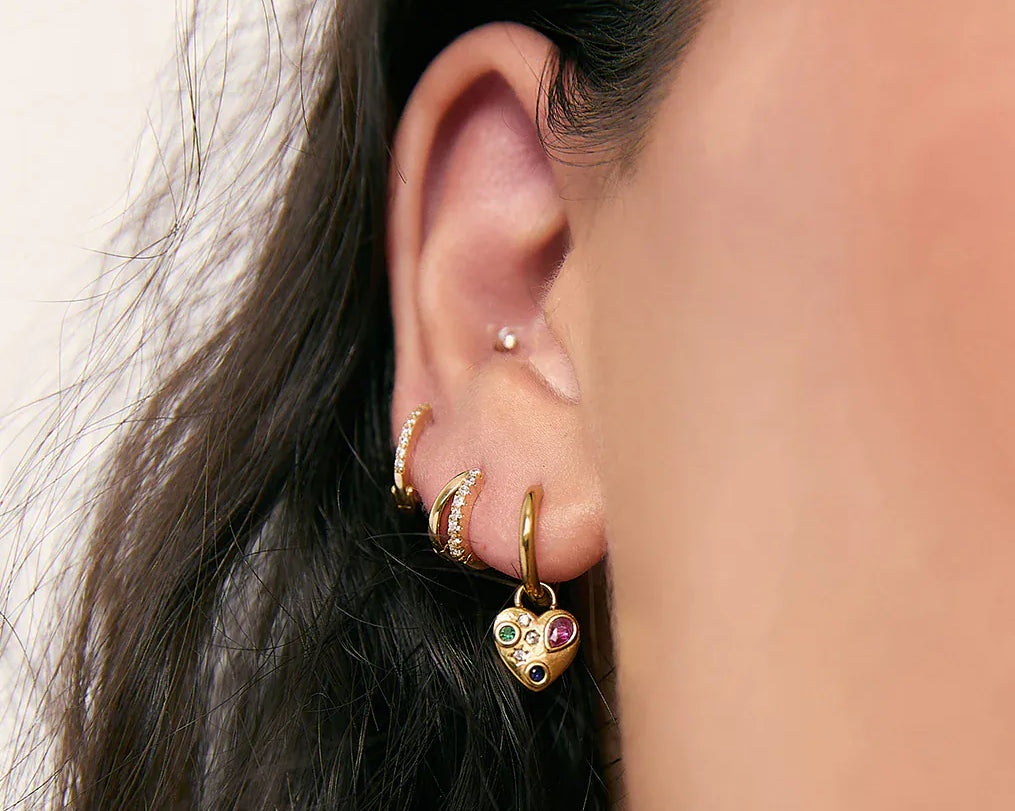 Arms Of Eve Earrings Ruby Heart Earrings - Stone