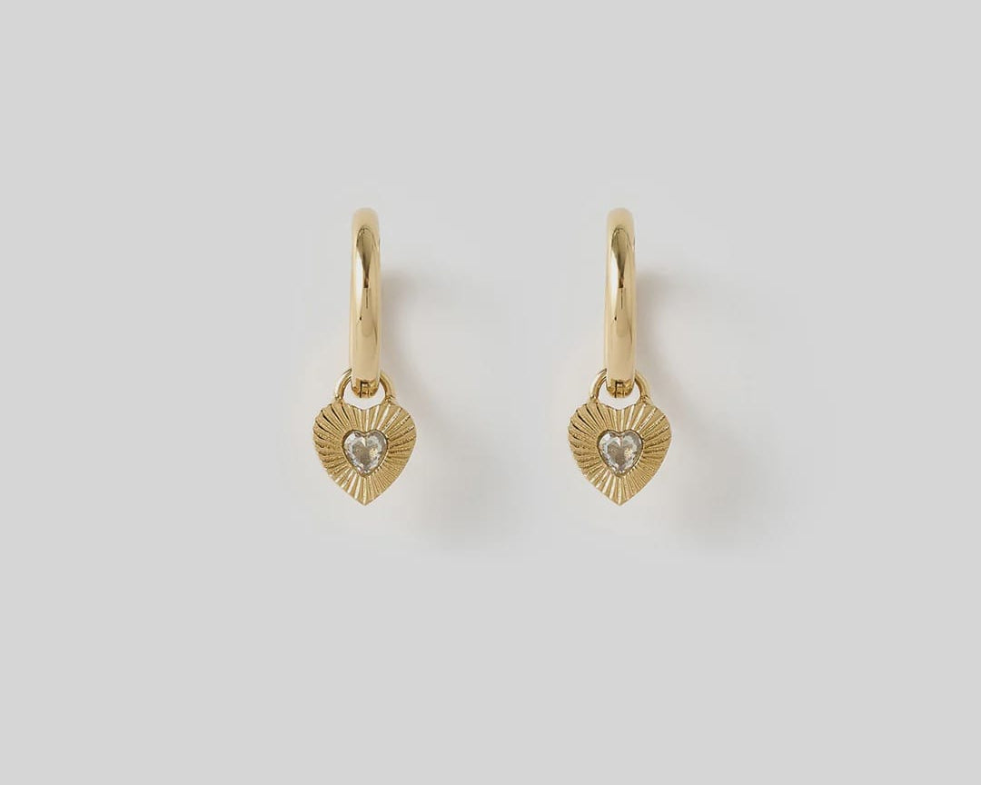 Arms Of Eve Earrings Ruby Heart Earrings - Stone