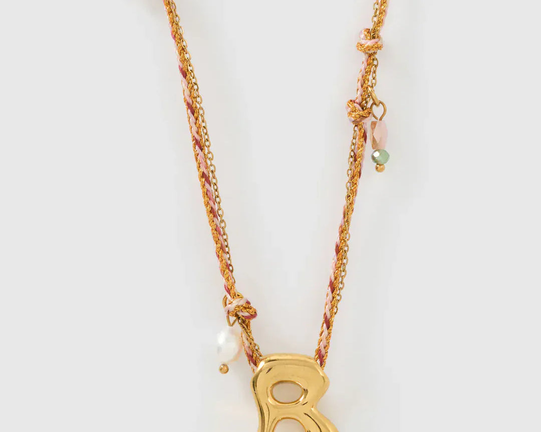 Arms Of Eve Necklaces B Bubble Letter Necklace - Blush