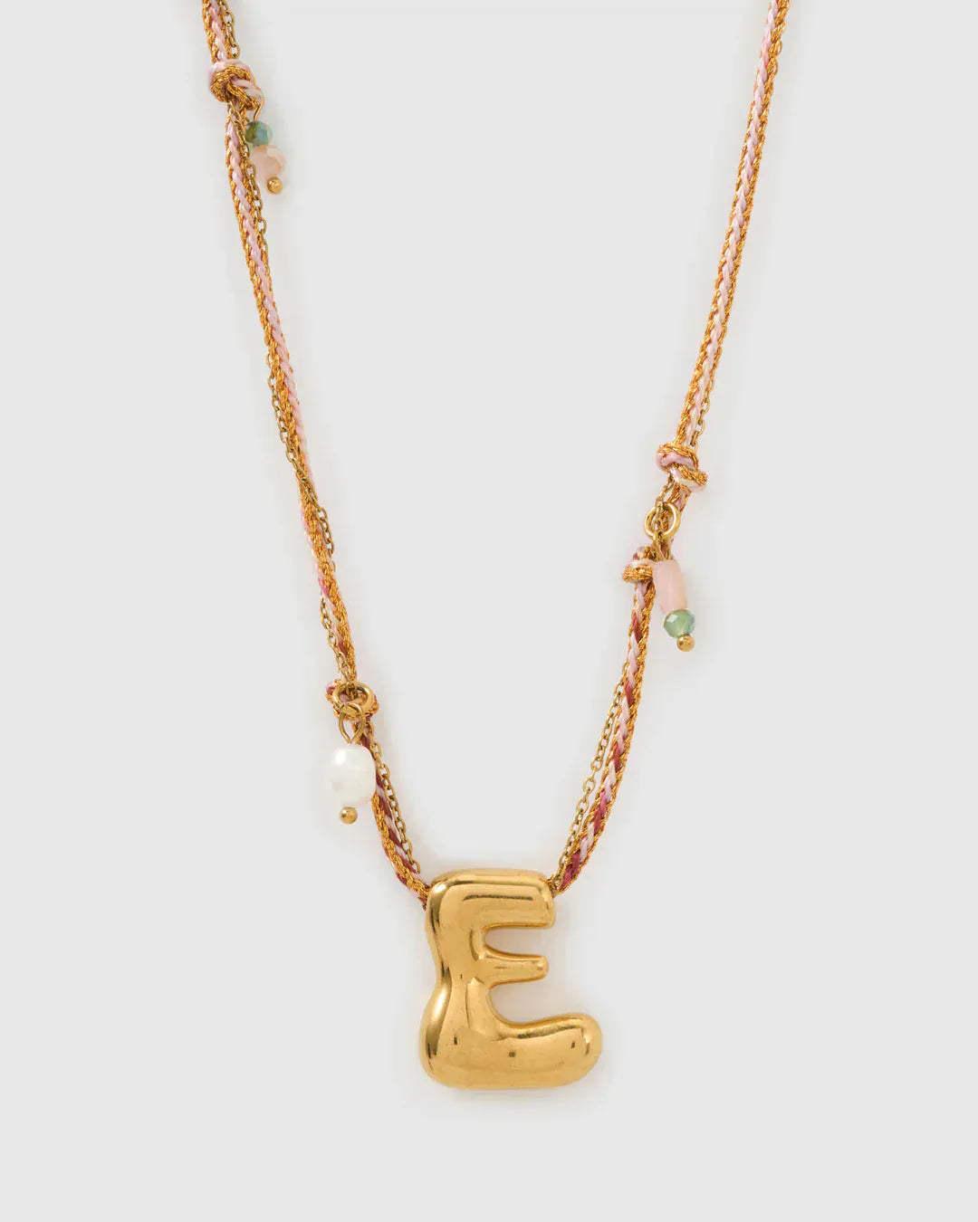 Arms Of Eve Necklaces E Bubble Letter Necklace - Blush