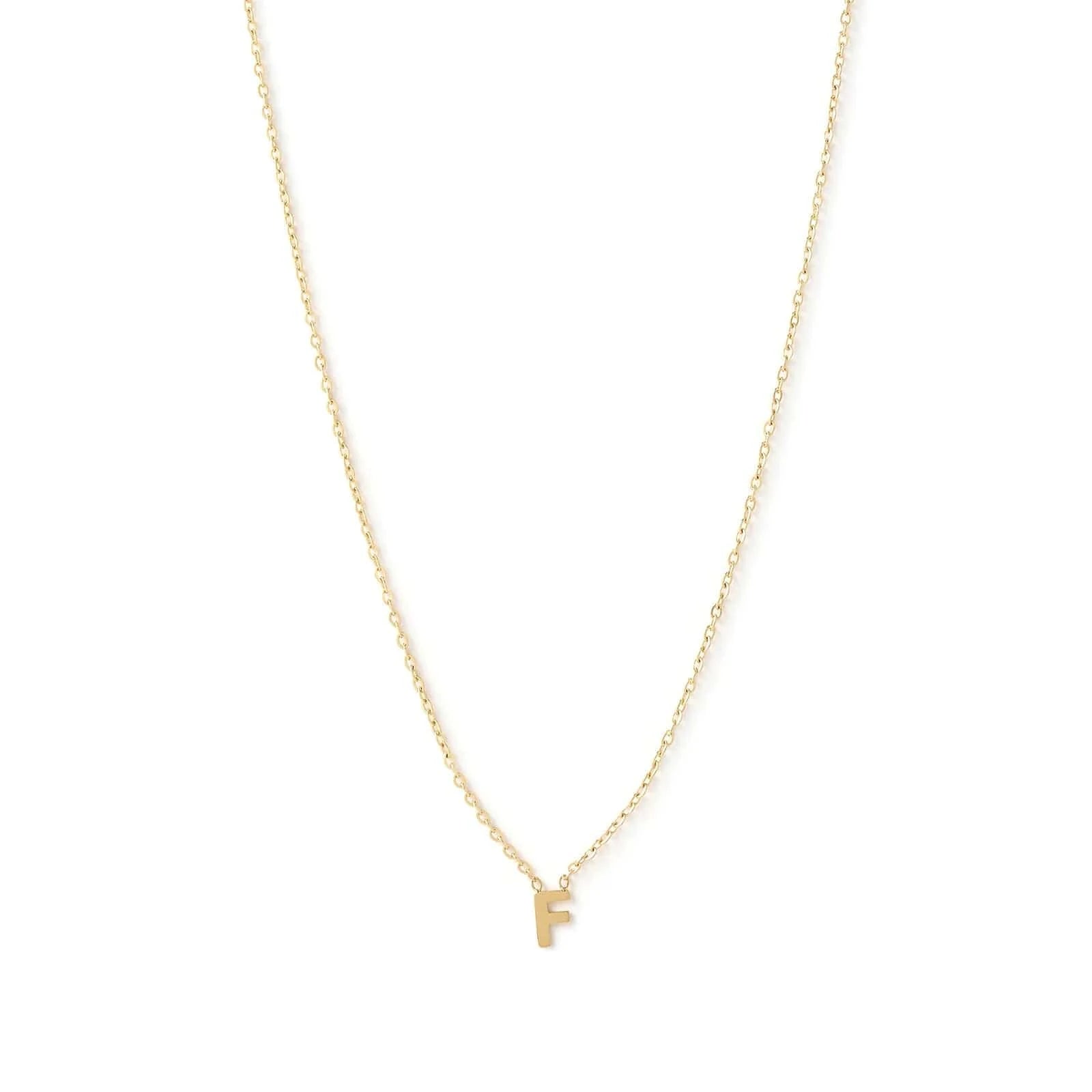 Arms Of Eve Necklaces F Arms Of Eve | Mini Initial Gold Necklace