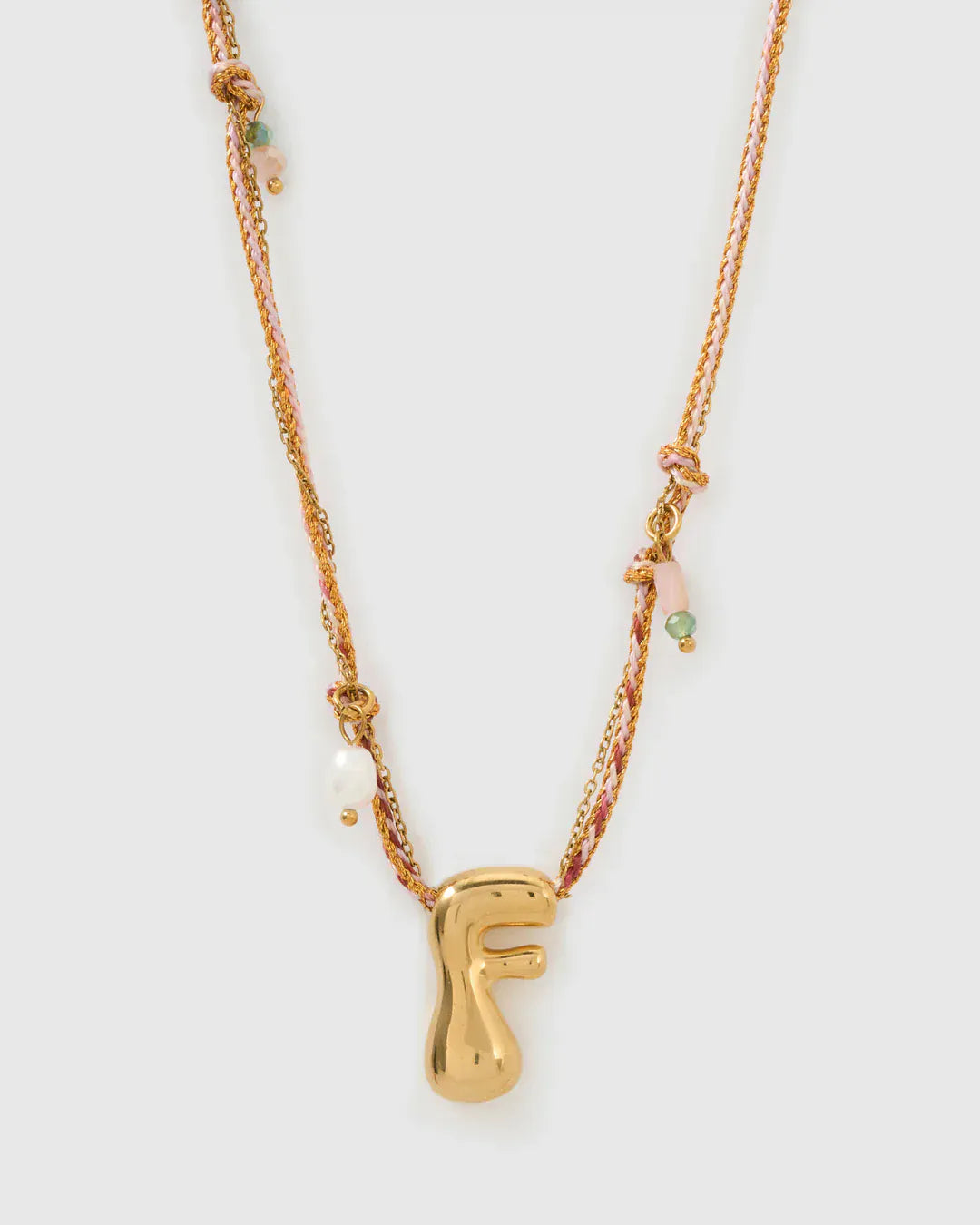 Arms Of Eve Necklaces F Bubble Letter Necklace - Blush