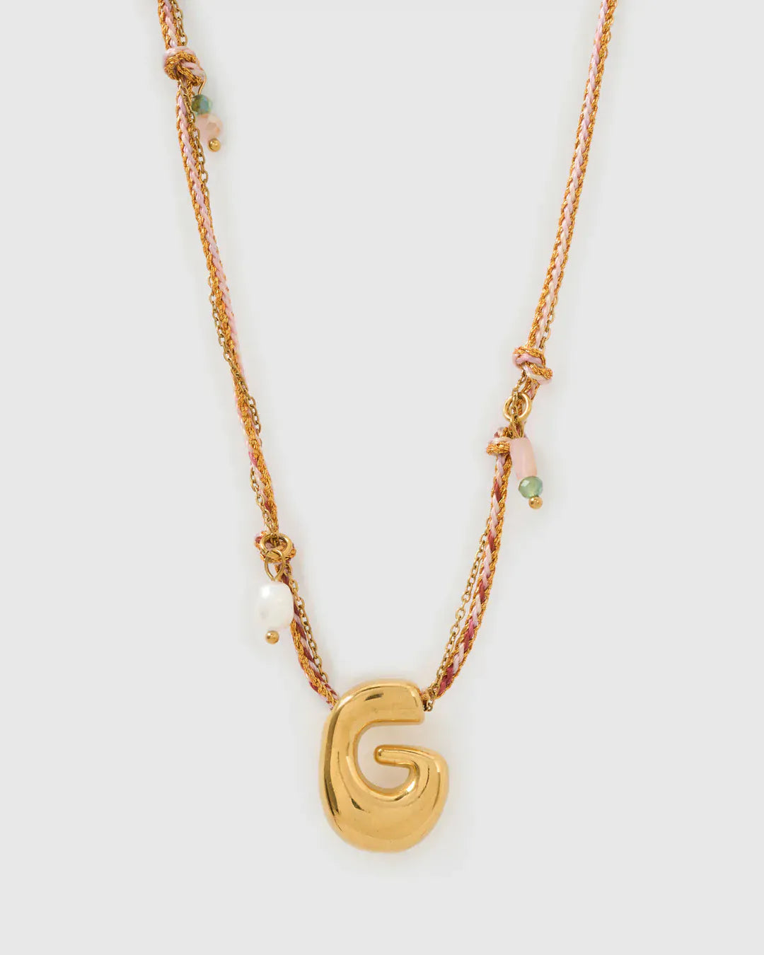 Arms Of Eve Necklaces G Bubble Letter Necklace - Blush
