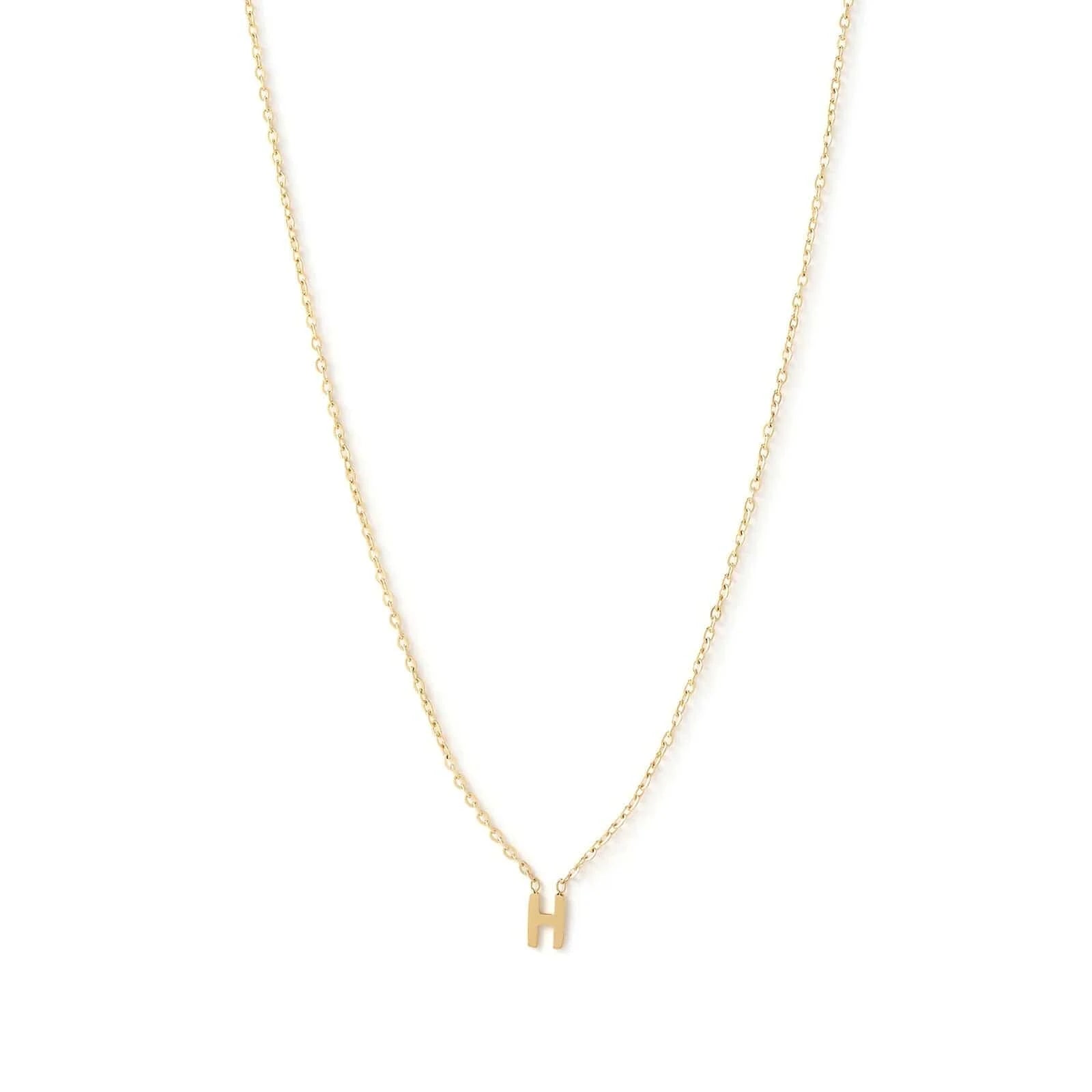 Arms Of Eve Necklaces H Arms Of Eve | Mini Initial Gold Necklace