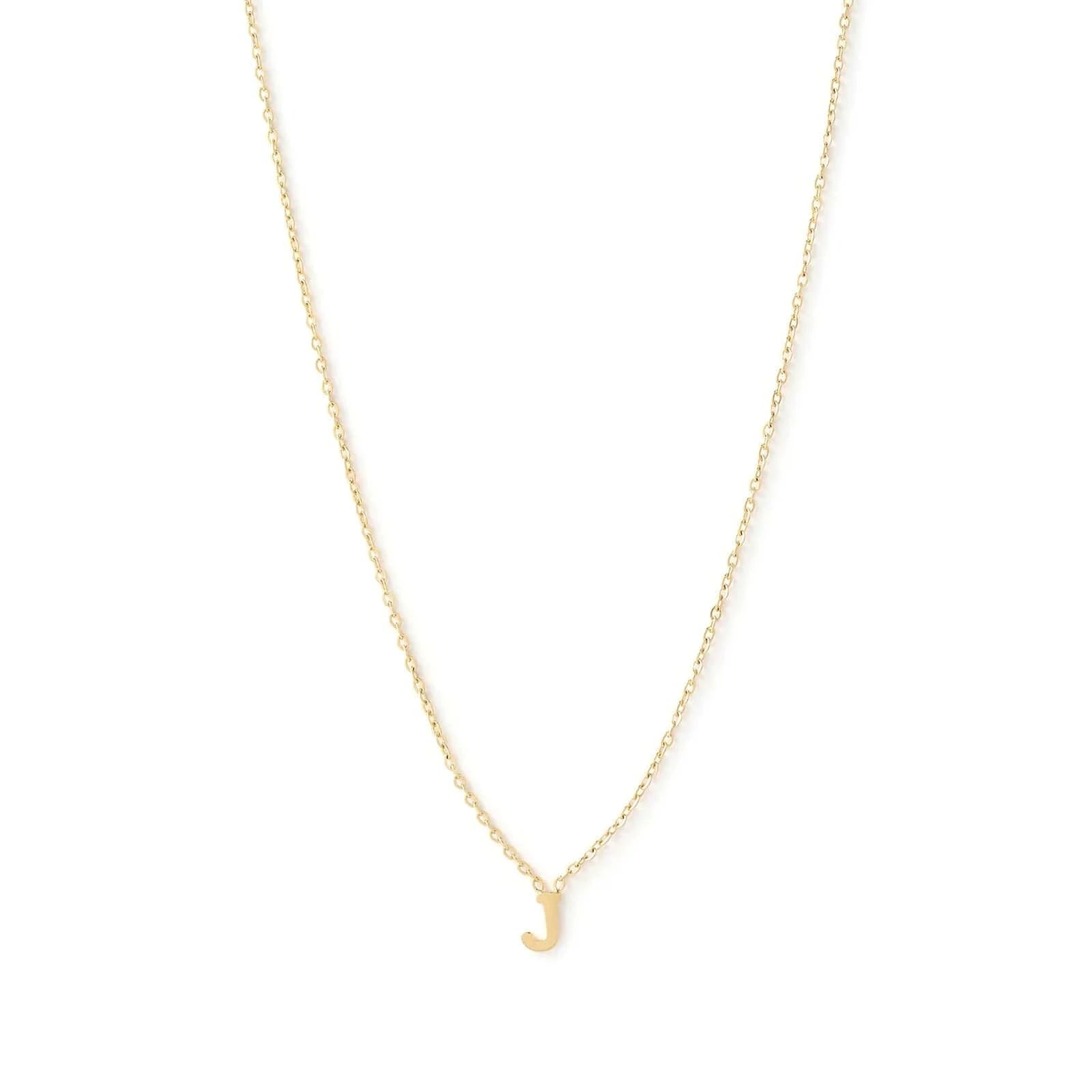 Arms Of Eve Necklaces J Arms Of Eve | Mini Initial Gold Necklace