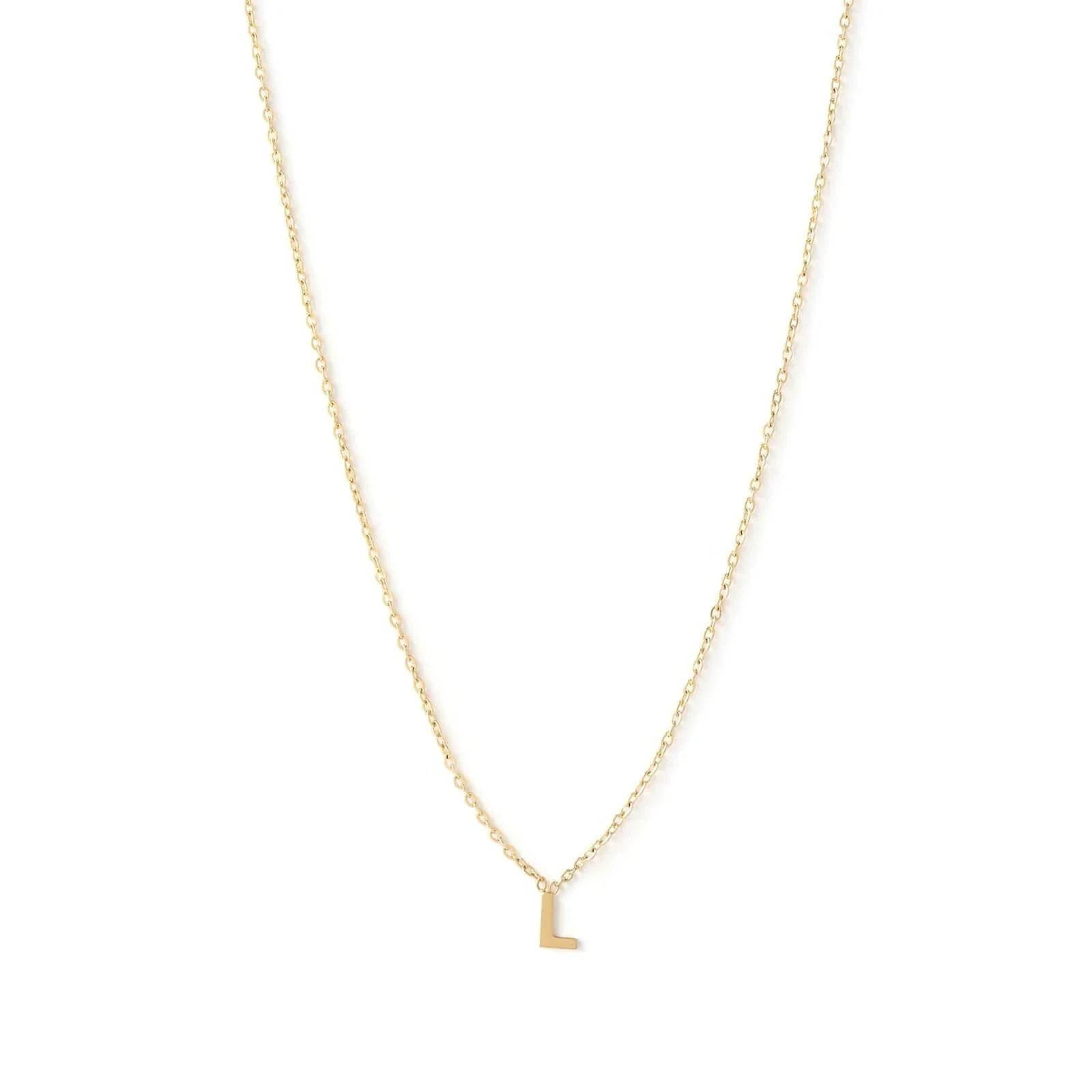 Arms Of Eve Necklaces L Arms Of Eve | Mini Initial Gold Necklace