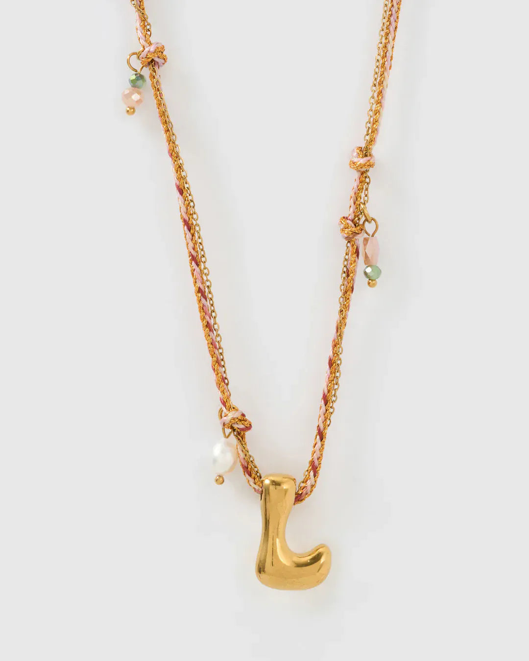 Arms Of Eve Necklaces L Bubble Letter Necklace - Blush