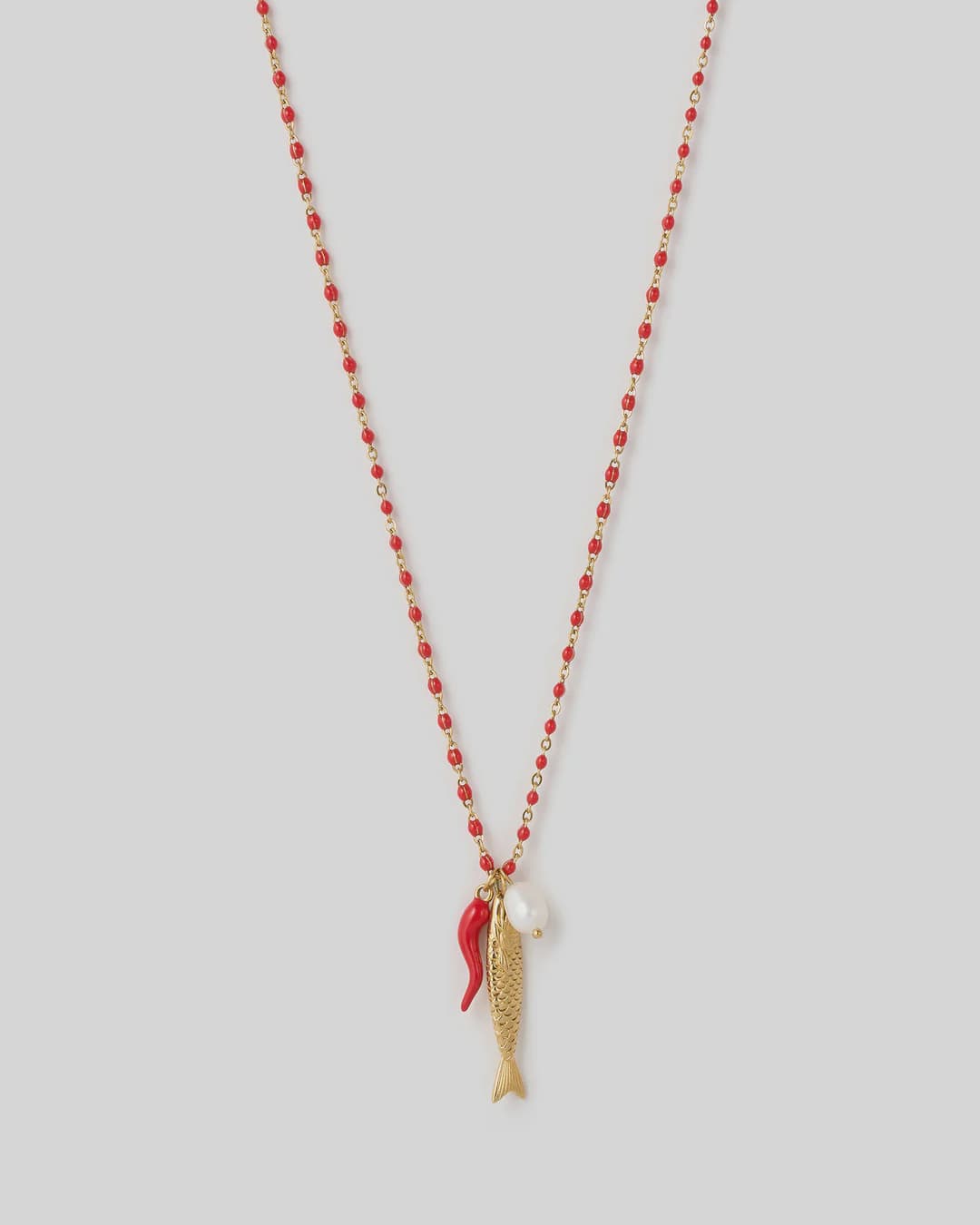 Arms Of Eve Necklaces Lucky Fish Charm Necklace - Cherry