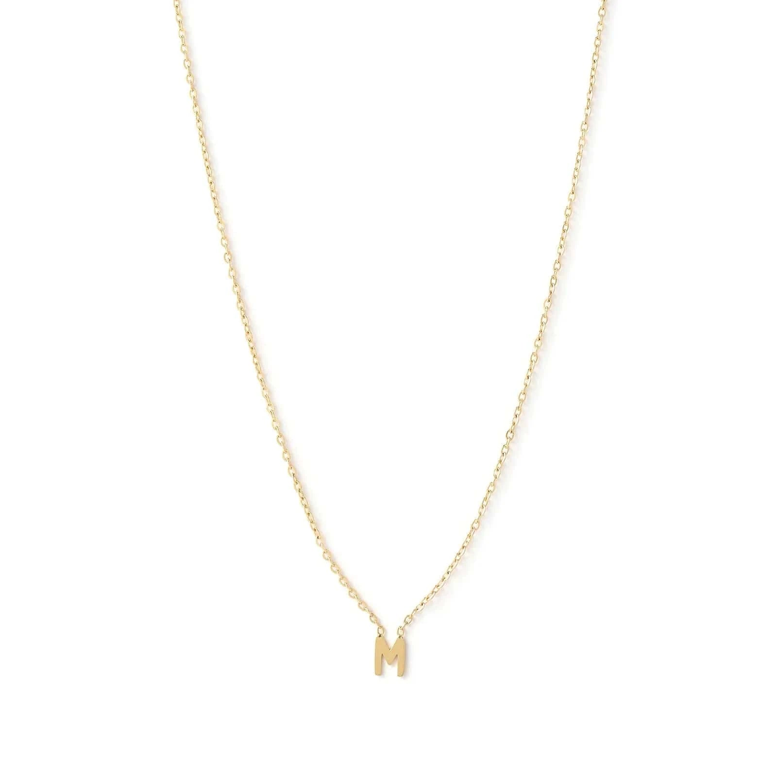 Arms Of Eve Necklaces M Arms Of Eve | Mini Initial Gold Necklace