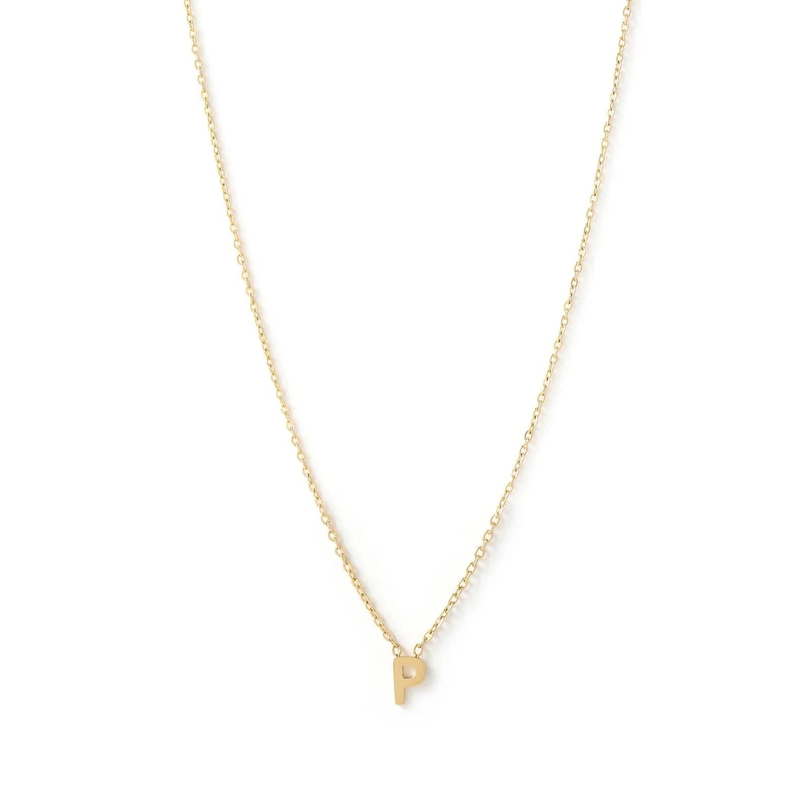 Arms Of Eve Necklaces P Arms Of Eve | Mini Initial Gold Necklace