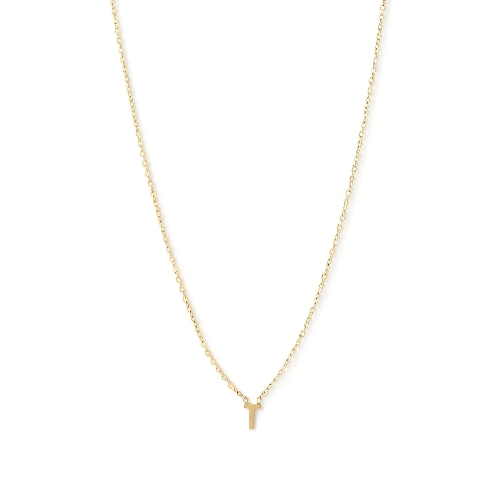 Arms Of Eve Necklaces T Arms Of Eve | Mini Initial Gold Necklace