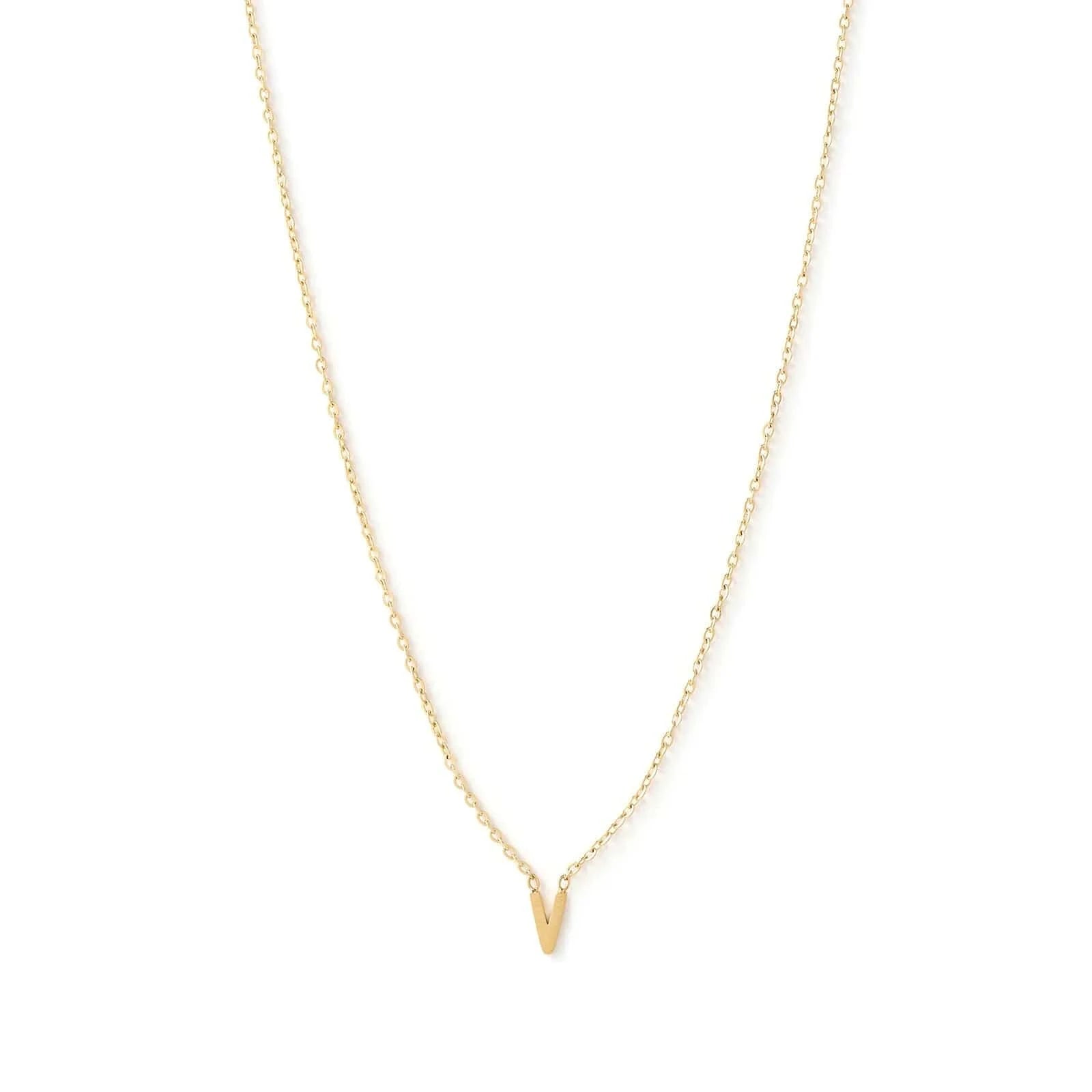Arms Of Eve Necklaces V Arms Of Eve | Mini Initial Gold Necklace