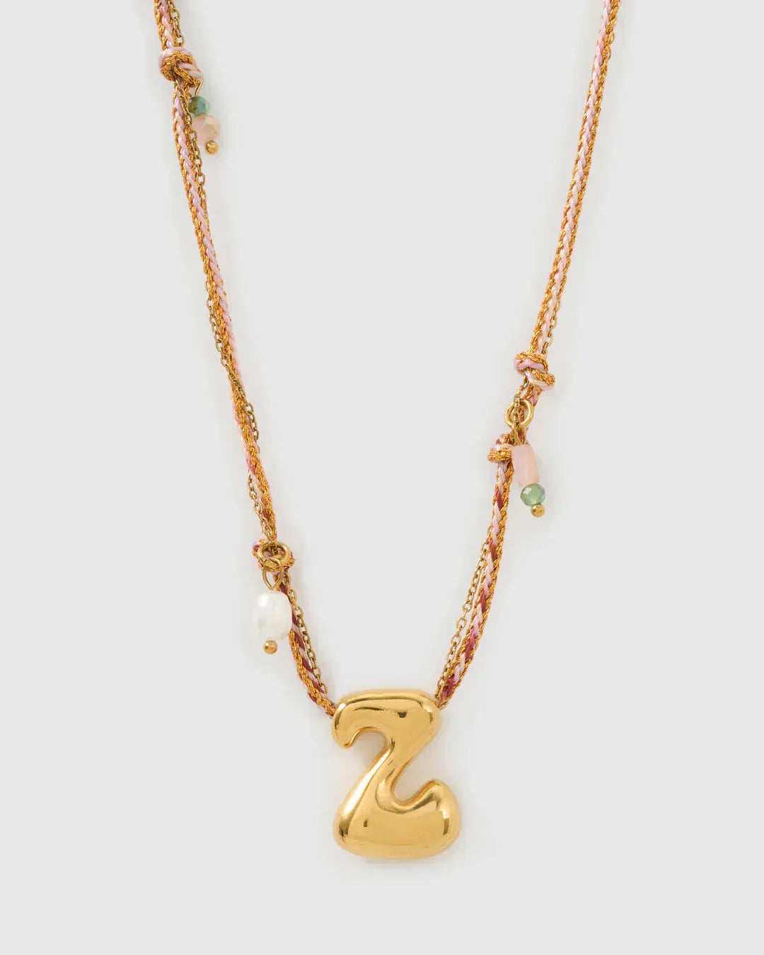 Arms Of Eve Necklaces Z Bubble Letter Necklace - Blush