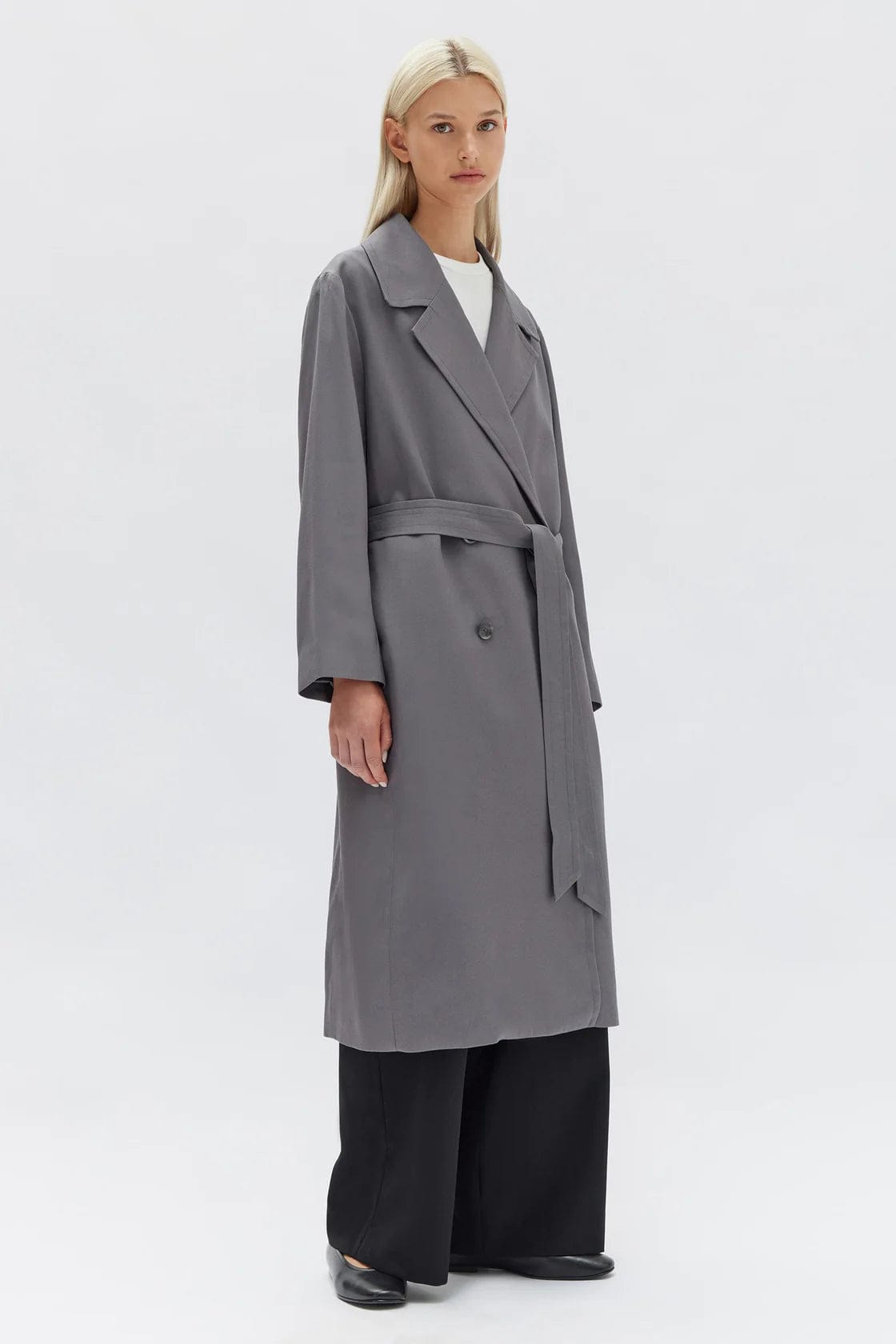 Assembly Label Coats - Trench Assembly Label | Kirby Twill Trench - Dark Ash