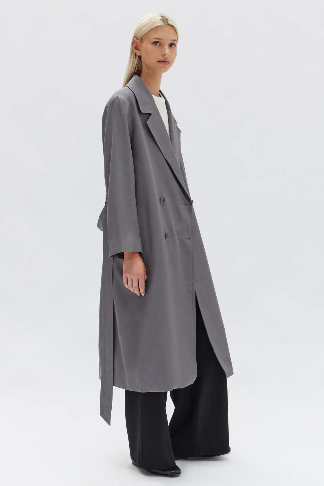 Assembly Label Coats - Trench Assembly Label | Kirby Twill Trench - Dark Ash